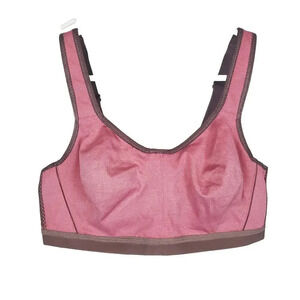 Women's WACOAL Brandi Sports Underwire Bra SZ 34C Rose Pink Brown 855229‎ Cross